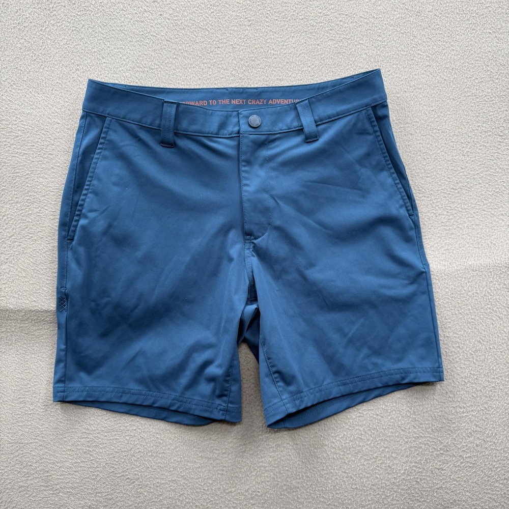 Rhone Shorts Mens 30 Blue Chino Polyester Microfiber 7 Inseam Travel Casual